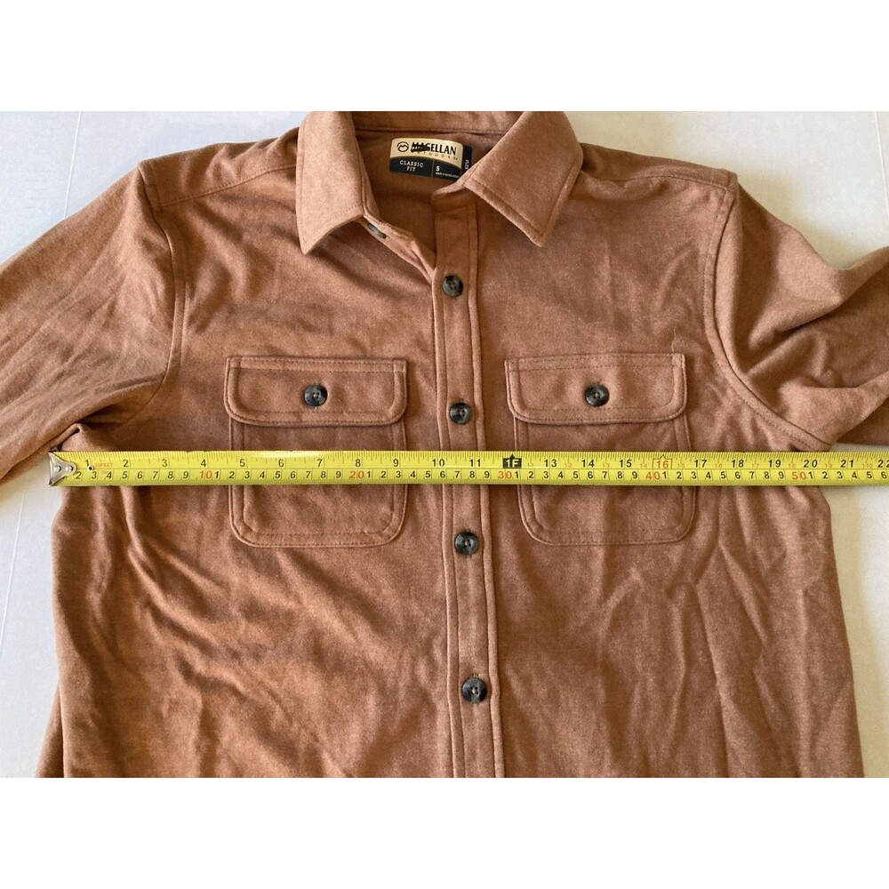 Magellan Outdoors Men’s Campfire Flannel Shirt Med Dual Front Pockets Tan NWOT - Picture 5 of 6